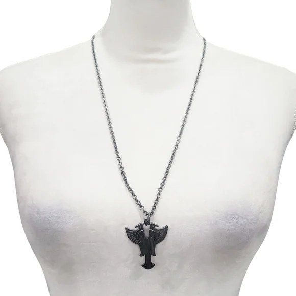 Art Deco Egyptian Double Falcon Pendant - Picture 2 of 3